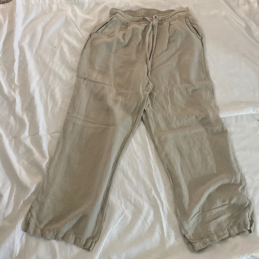 Wide leg drawstring pants